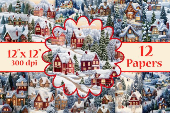 Embroidery Digital Papers, Christmas Jpg
